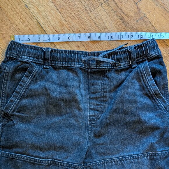 Black Denim Wrangler Draw String Shorts - Picture 3 of 6
